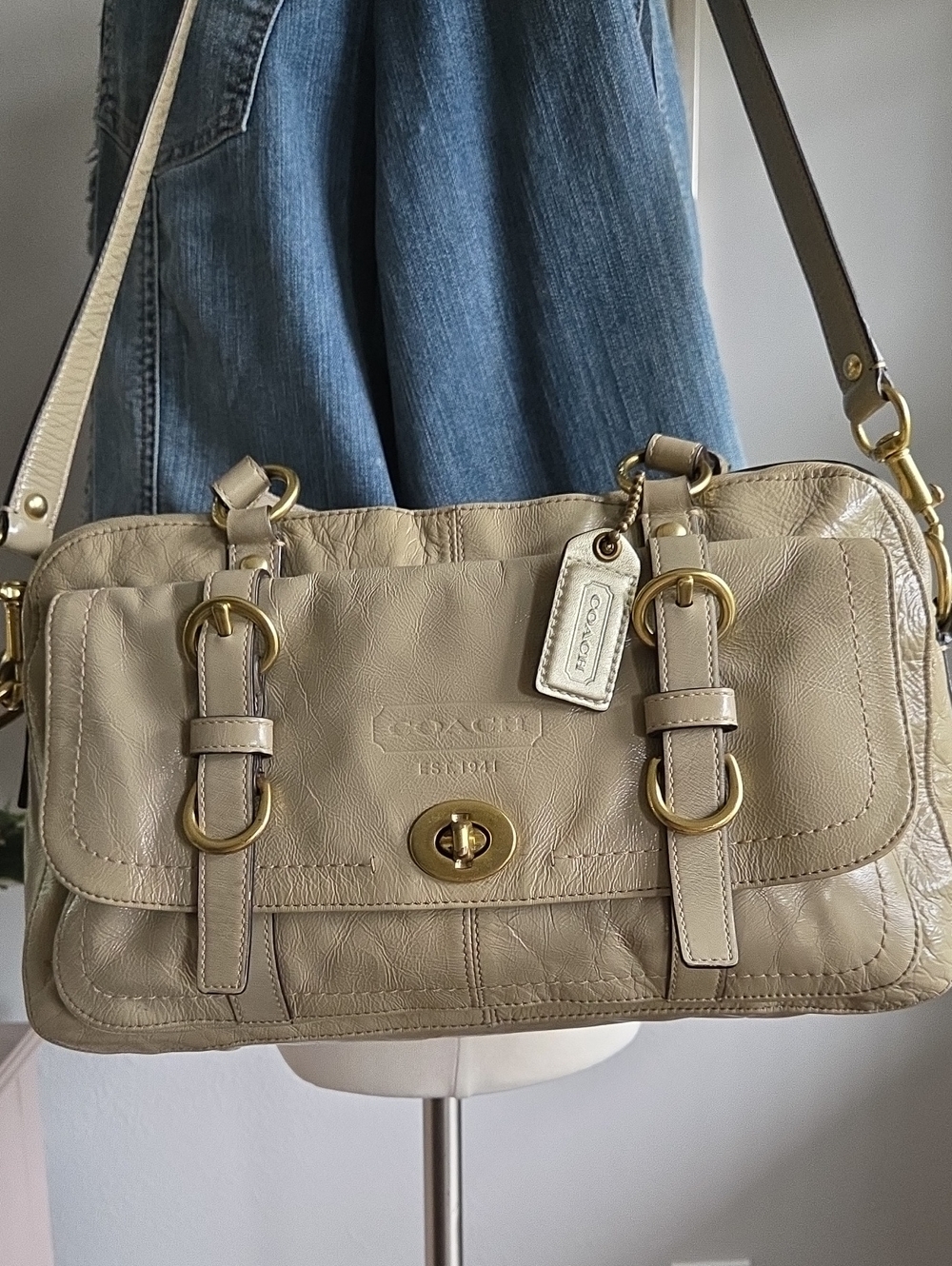 COACH 2009 Chelsea Putty Leather Satchel Shoulder Bag